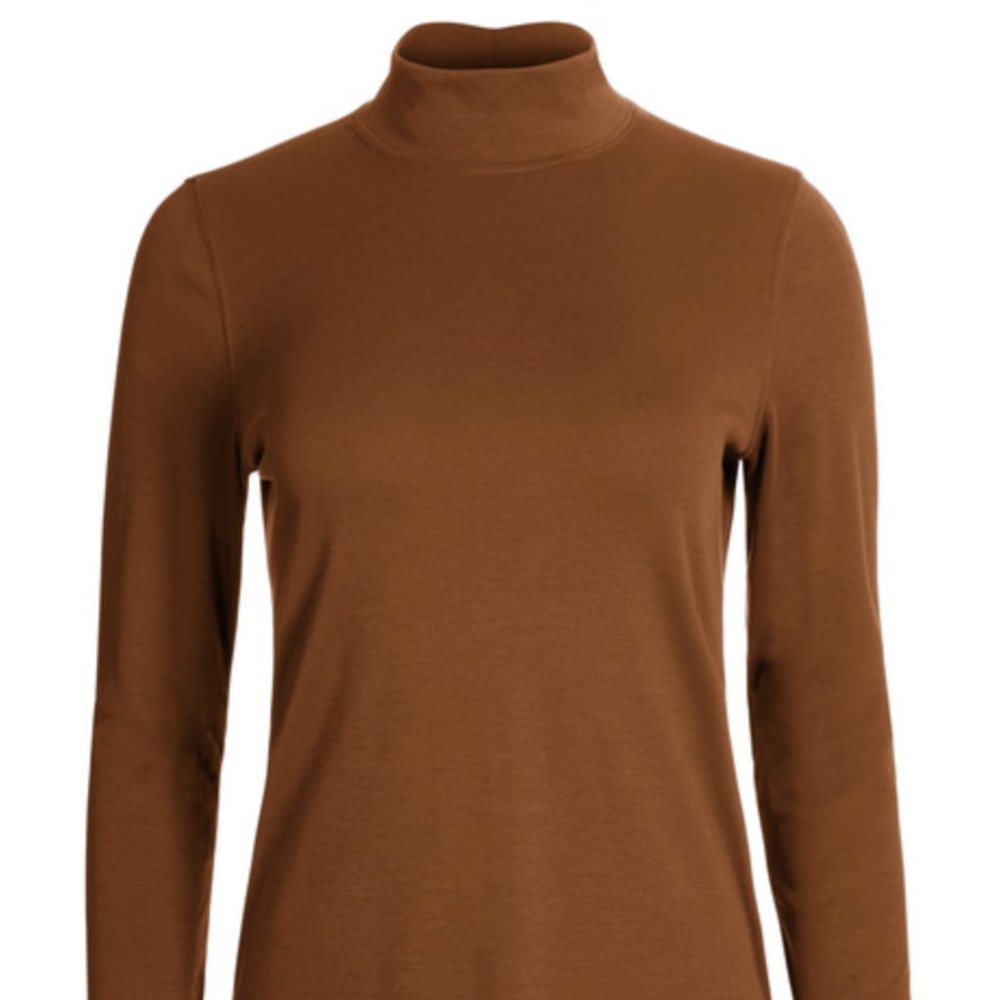 peruvian connection classic pima mockneck top sz medium (nwt)